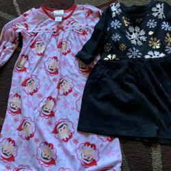 Girls Dress Size 3T And Sleepwear  Both New 