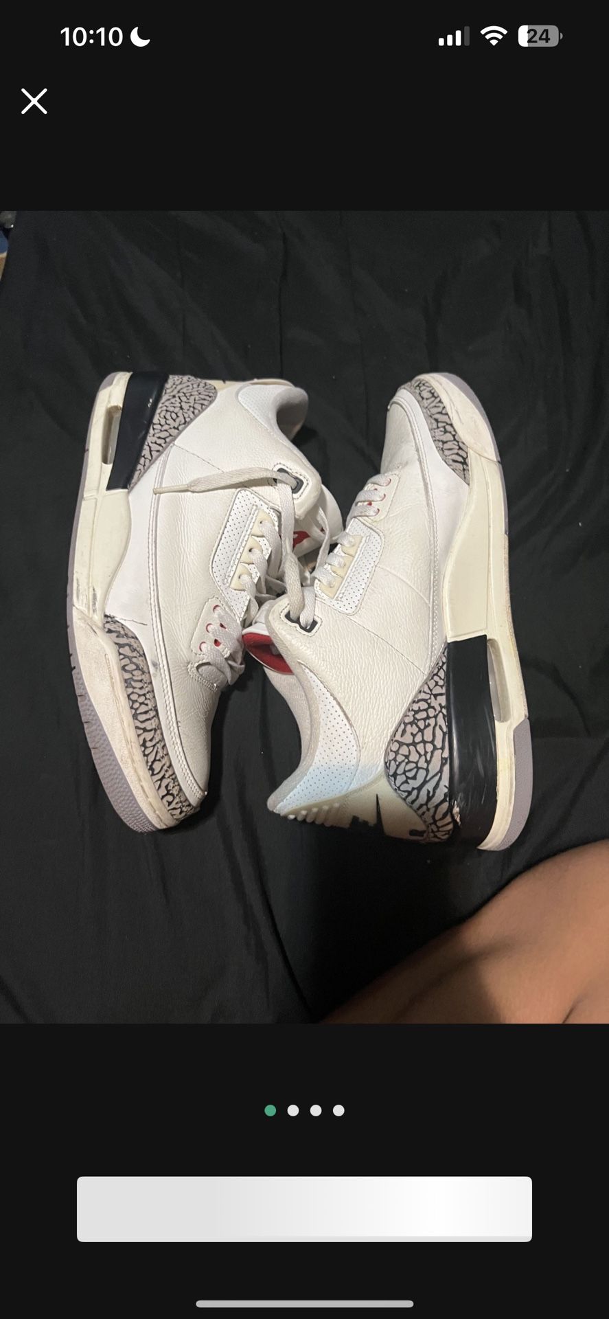 Jordan 3 White Cement 2024 size 12