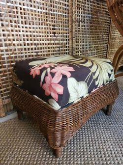 Wicker Stool Hawaiian style