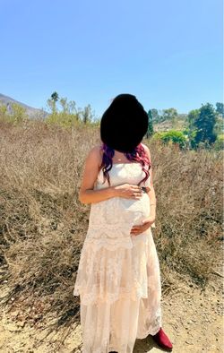 LARGE BRAND NAME “AND NOW THIS” cream white lace dress- bridal, wedding, baby shower, western