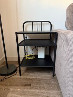 Black metal side table