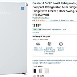 Frestec 4.5 cu ft Mini Fridge with Freezer