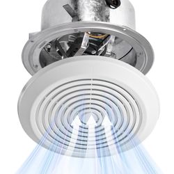 V2270-50 360 Bathroom Exhaust Fan, 50 CFM Round Ceiling Vent Fan, Non-Lighted Bath Fan Replacement for RV or Mobile Home, Fits 8 Inch Opening with 3 I