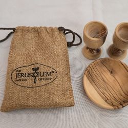 Olive Wood Communion Set