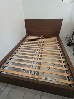 Bed Frame, Slatted Bed Base, and underbed storage box for high bed