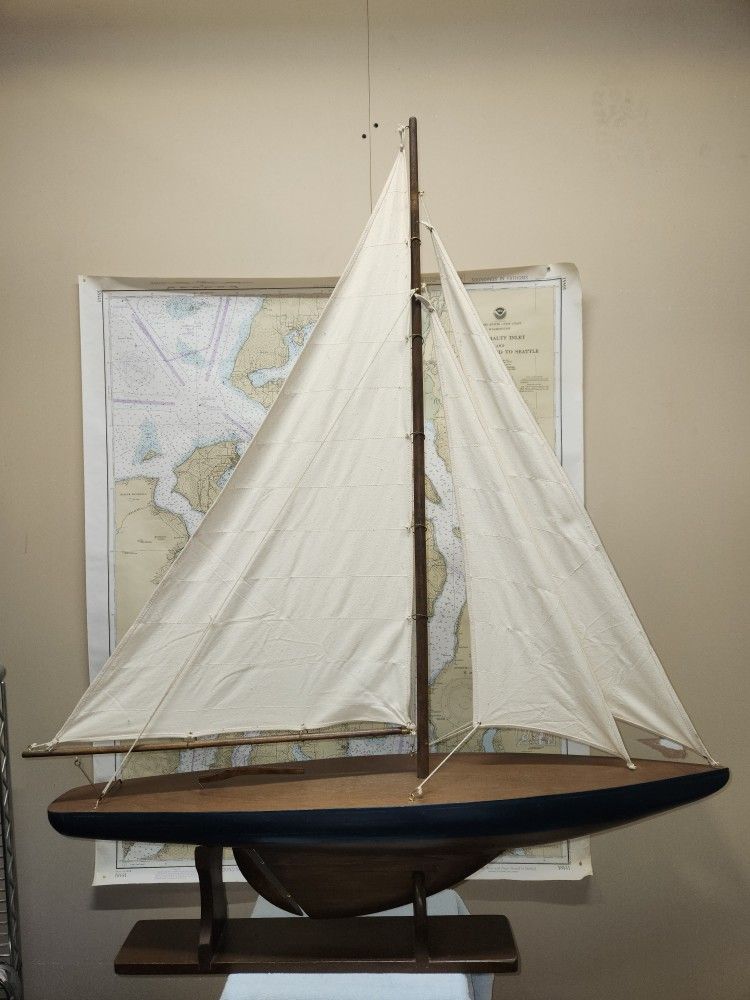 Tall Model Sailboat With Stand