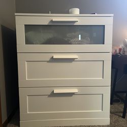 IKEA 3-Drawer Dresser (White - BRIMNES)