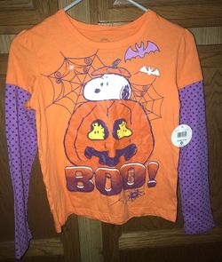 Halloween snoopy shirt girls XL 14/16 NWT