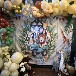 Wild One Balloon Decor🎈💚🧡