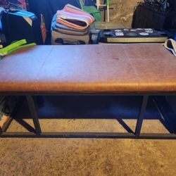 Faux Leather Ottoman