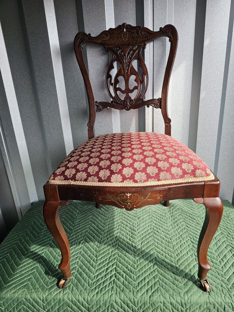Antique Dining Chair c1800s Hand Crafted Mohogany Or Rosewood ⭐️One-Of-A-Kind⭐️
