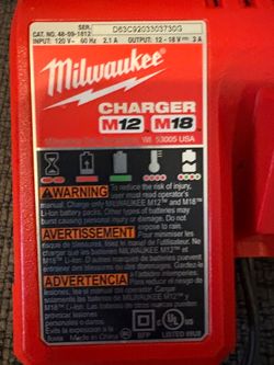Milwaukee M12 and M18 battery charger