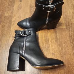 Steven By Steve Madden Black Leather Booties