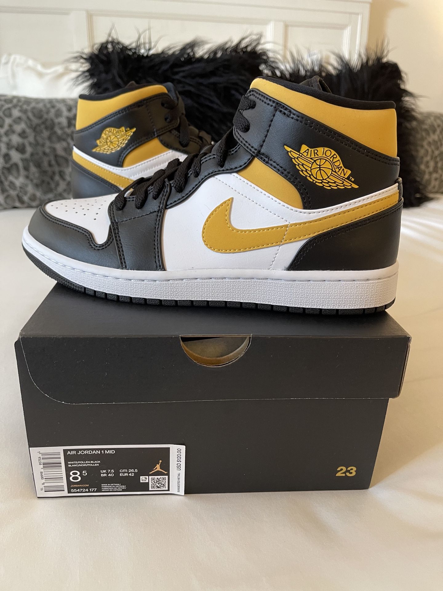 Size 8.5 9.5 And 10 Air Jordan 1 Pollen Black And Yellow