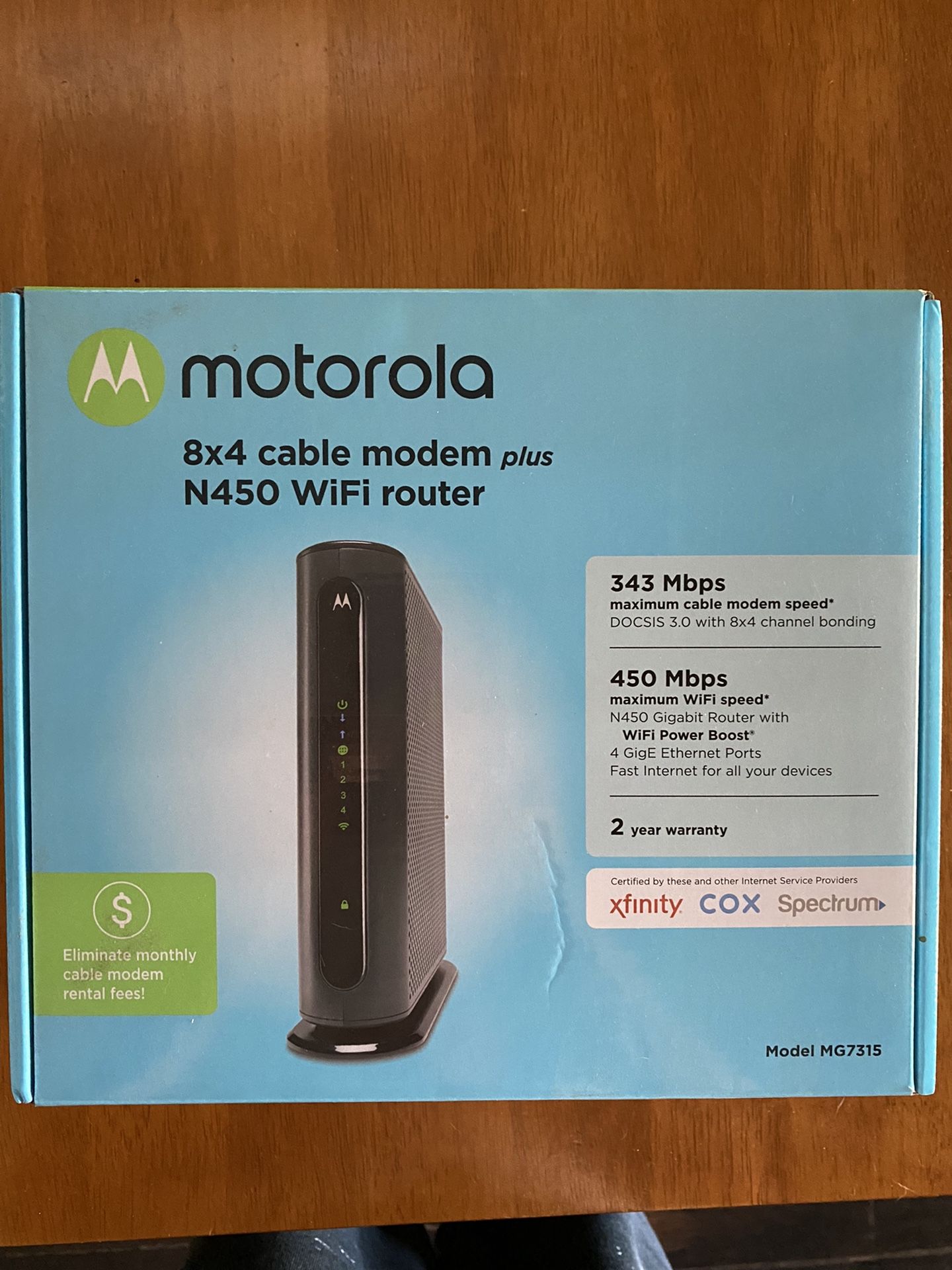 Motorola 8x4 Modem and Router N450 Model MG7315