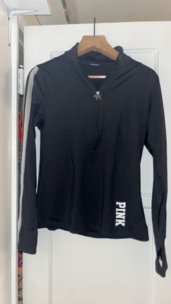VS Pink LARGE Quarter zip jacket BLACK