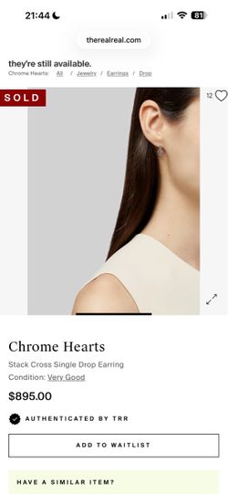 Chrome Hearts Stack Cross Single Drop Earring