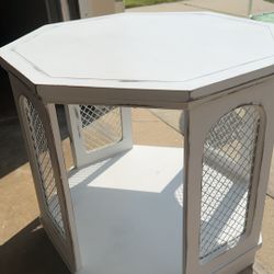 Wide Wood Side End Accent Table Rustic Farmhouse Chic 