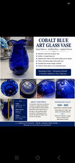 Cobalt blue art deco vase