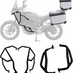 NX500 Accessories, Motorcycle Upper Lower Highway Crash Bars with Spotlight Bracket Replacement for NX400 NX-2025 Steel Engine Guards Bumper F