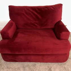 Red Microfiber Loveseat