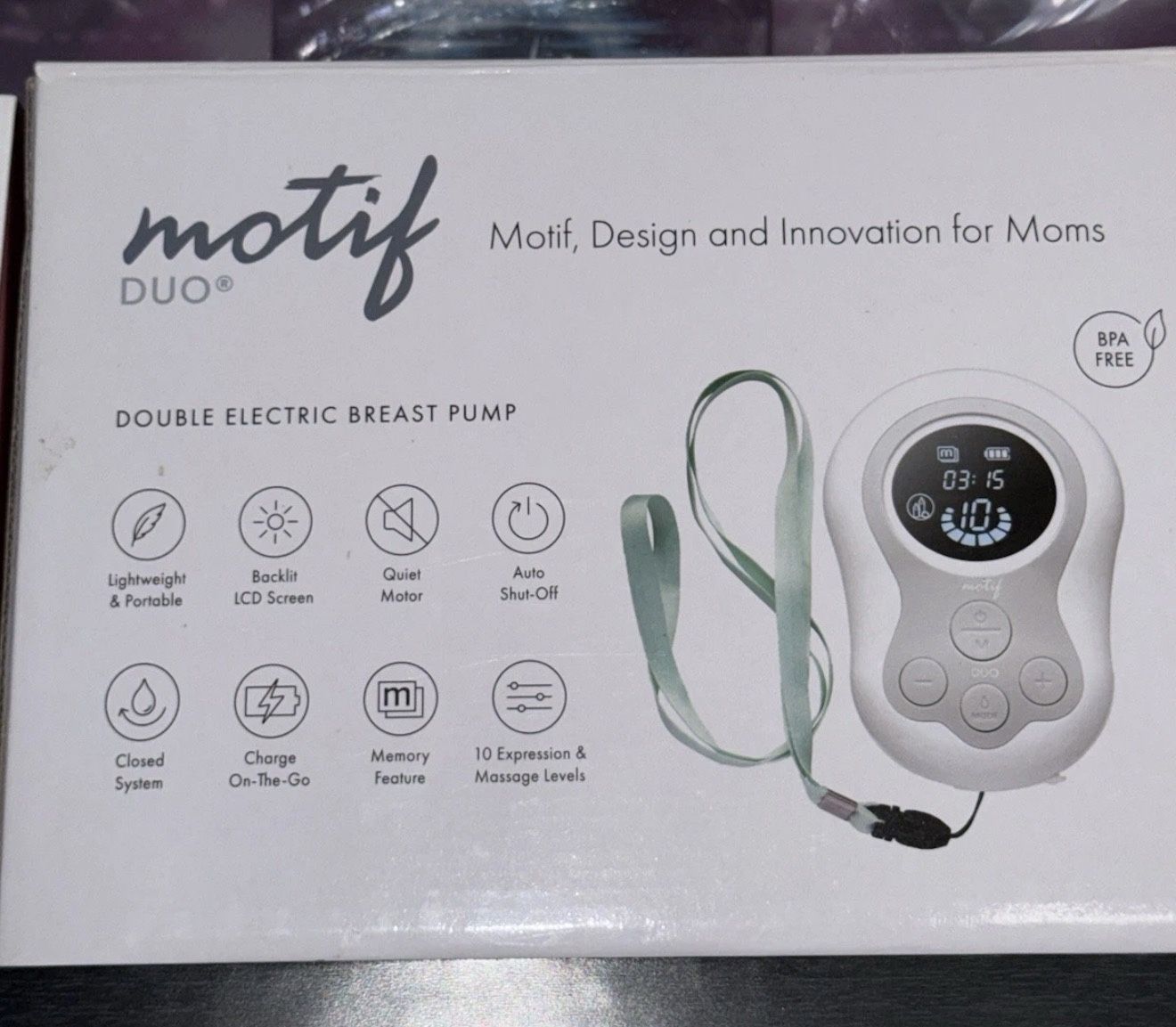 Motif Duo Double Electric Breast Pump With Hands Free Pumping Bra
