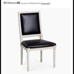 Exeter Side Chair Black Leather VG Condition 