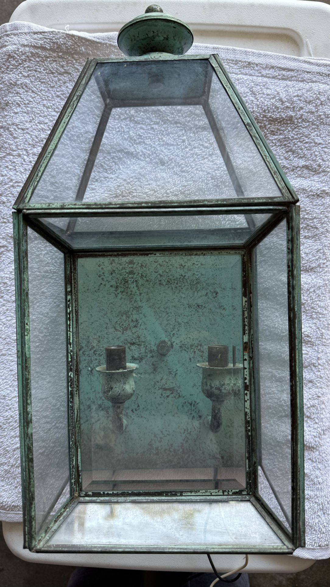 Vintage Patina Copper Porch Light