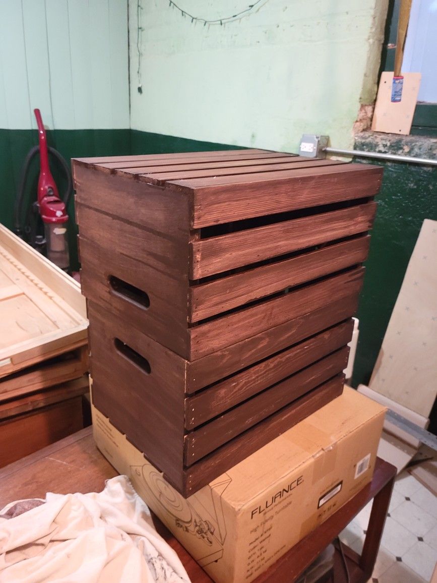 Four Stained Wood Crates (used for Wedding) 