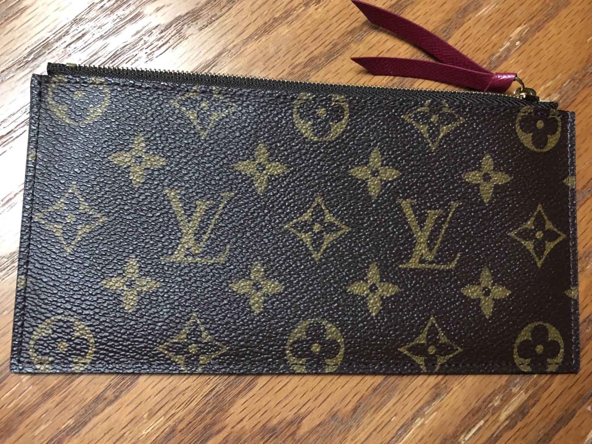 LOUIS VUITTON Felicie Zippered Monogram Canvas Insert Pouch Brown