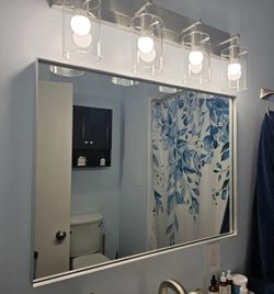 24" x 36" Wall Mirror - Brushed Nickel - Shatterproof - Wall Mount Included