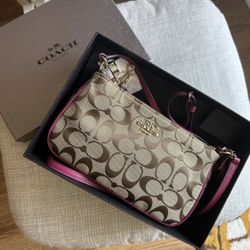 brown/pink coach bag