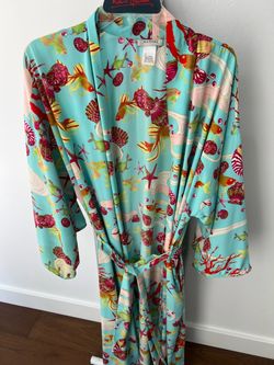 Natori Kimono Robe Medium Ocean Print