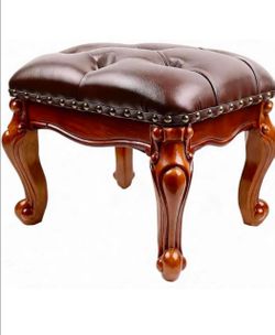 Leather Foot Stool Ottoman Foot Rest
