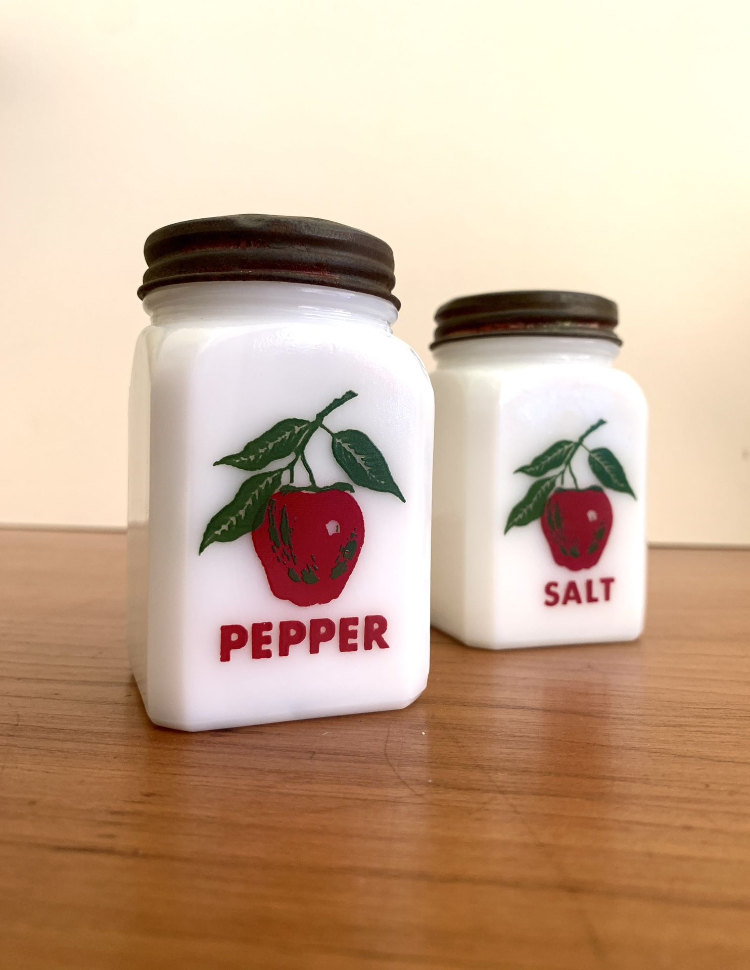 Vintage Milk Glass Salt & Pepper Shaker