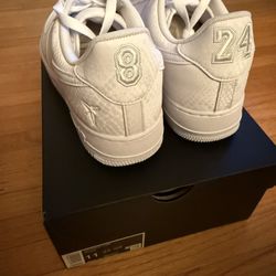 NEW SZ 11 NIKE AIR FORCE ONE 1 KOBE BRYANT ALL WHITE EDITION