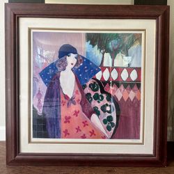 Framed print of a painting art deco style