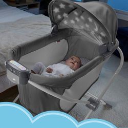 Cuna de bebe relajante ( Calming vibrations, soothing sounds and light projection)