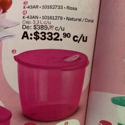 Crystalware Redondo Grande De 3.3 Litros De Tupperware
