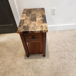 (BEST OFFER) Mixed media night stand/end table with one drawer. 