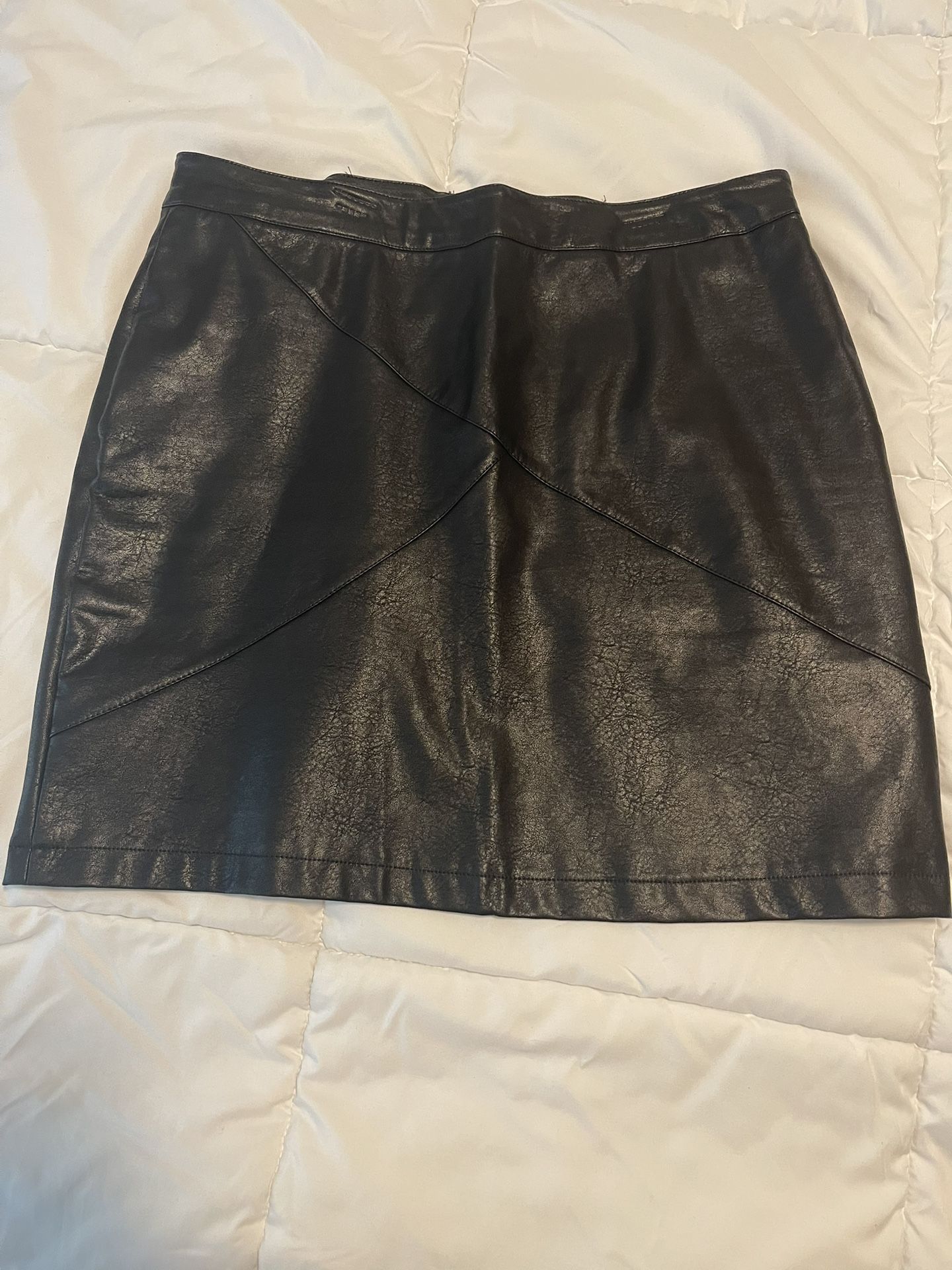 Black Leather Mini Skirt - Not Pleather But Thin Leather