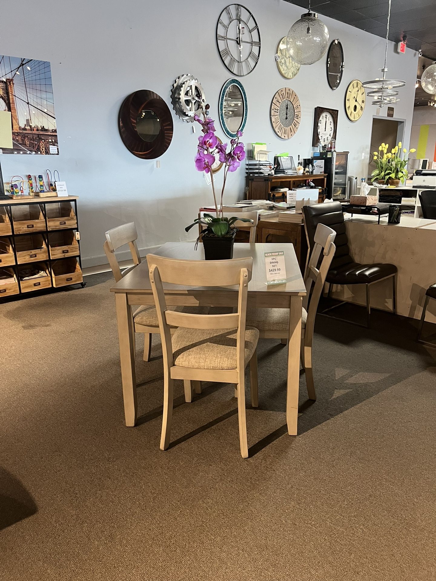 Grey 5PC Dining Table Set