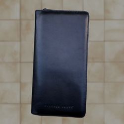 Vintage SHARPER IMAGE Leather Wallet Card Holder Cash Organizer travel clutch