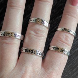 Sterling Silver Reversible Adjustable Rings 