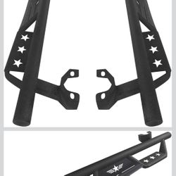 Hooke Road Wrangler JK Running Boards 4 Door, Side Steps Nerf Bars for 2007-2018 Jeep Wrangler JK Unlimited 4 Doors Only 