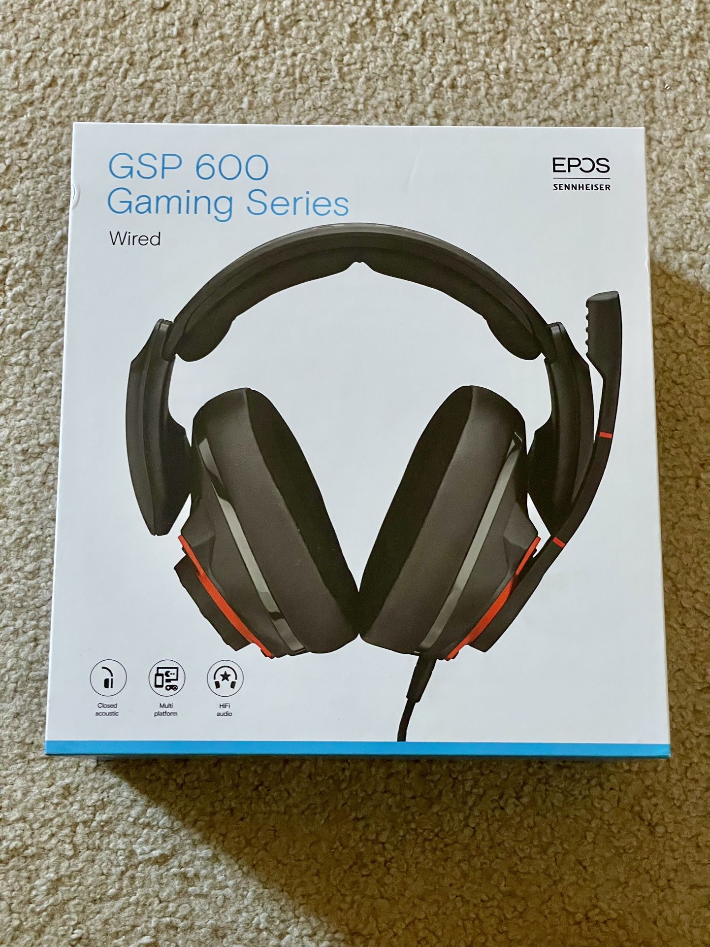 EPOS I Sennheiser GSP 600 – Wired Closed Acoustic Gaming Headset, Noise-Cancelling Microphone, Adjustable Headband with Customizable Contact Pressure,
