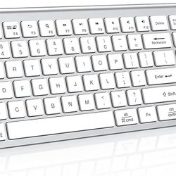 Bluetooth Keyboard, Multi Device 3-in-1 Rechargeable Wireless Keyboard - Lekvey Quiet Slim Full Size Bluetooth Keyboard Compatible for Mac, MacBook Ai