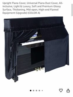 Upright Piano Cover + Piano Leg Floor Protectors with Non-Slip & Anti-Noise Foam Protectors