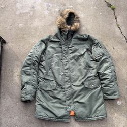 Alpha Industries Flight Jacket Men’s Size 3XL Nylon Green (contact info removed)/N-3B