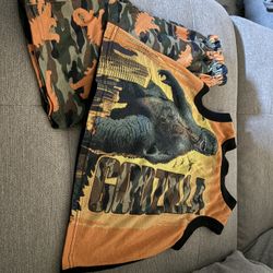 Boys Godzilla Pj Shorts Set 